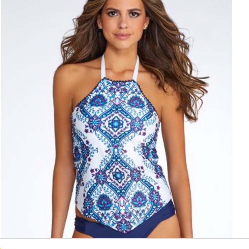 Rare Becca tankini top sz Med-EUC